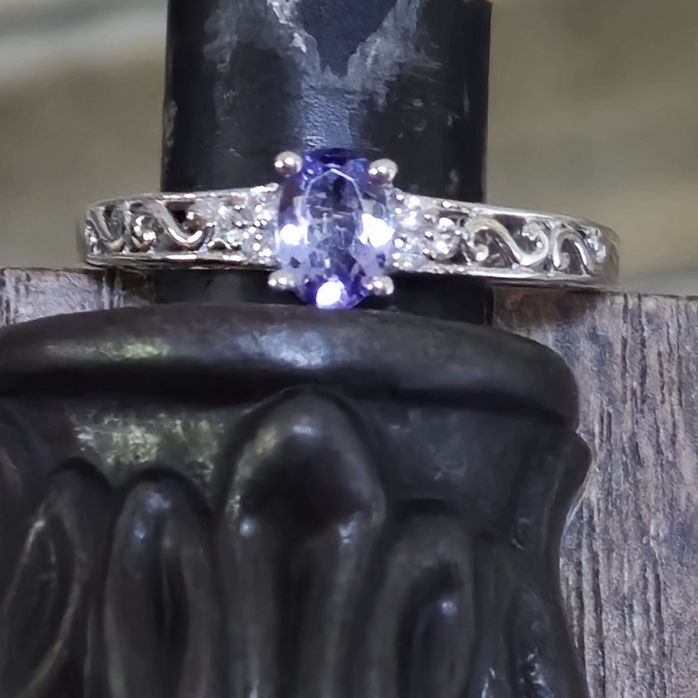 STS Chuck Clemency Sterling Silver 925 Tanzanite Ring White Topaz NWT Designer